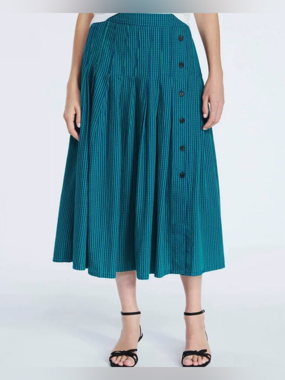 Pleated Gingham Skirt 100% Cotton Free Assembly
